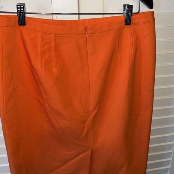 Ann Taylor Size 8 Solid Orange Skirt - Picture 4 of 5